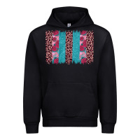 Black valentines day leopard rose glitter brush stoke Urban Hoodie - JahusDesignShop