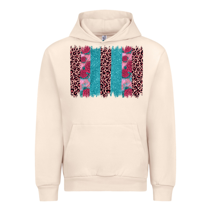 Valentines Day Leopard Rose Glitter Brush Stoke Urban Hoodie by JahusDesignShop | Teevron