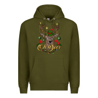 Army Green oh deer Christmas Premium Hoodie - BundleAndBundleShop