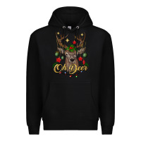 Black oh deer Christmas Premium Hoodie - BundleAndBundleShop