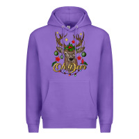 Purple oh deer Christmas Premium Hoodie - BundleAndBundleShop