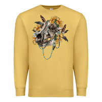 Antique Gold Boho wolf skull Premium Sweatshirt - RanaPortraitStore