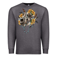 Charcoal Heather Boho wolf skull Premium Sweatshirt - RanaPortraitStore