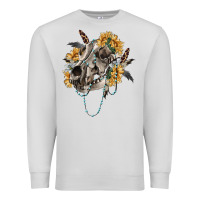 Dove Grey Boho wolf skull Premium Sweatshirt - RanaPortraitStore