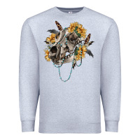 Heather Grey Boho wolf skull Premium Sweatshirt - RanaPortraitStore