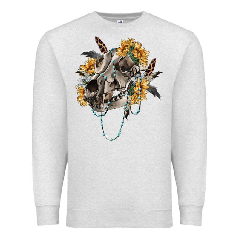 Boho Wolf Skull Premium Sweatshirt by RanaPortraitStore | Teevron