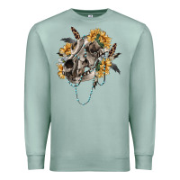 Seafoam Boho wolf skull Premium Sweatshirt - RanaPortraitStore