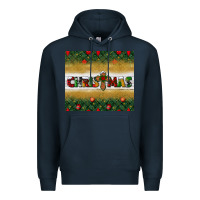 Navy Christmas with cross Premium Hoodie - BundleAndBundleShop