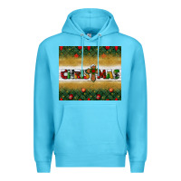 Ocean Blue Christmas with cross Premium Hoodie - BundleAndBundleShop