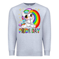Heather Grey pride day Premium Sweatshirt - texasbilliewilder