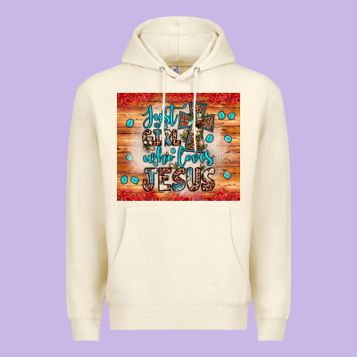 Just A Girl Who Loves Jesus Premium Hoodie Designed By Jahusdesignshop