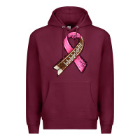 Burgundy breast cancer sport ribbons Premium Hoodie - AdoDesignShop