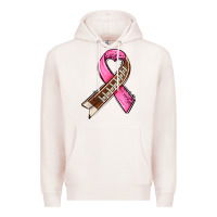 Pale Pink breast cancer sport ribbons Premium Hoodie - AdoDesignShop