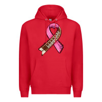 Red breast cancer sport ribbons Premium Hoodie - AdoDesignShop