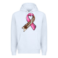 White breast cancer sport ribbons Premium Hoodie - AdoDesignShop