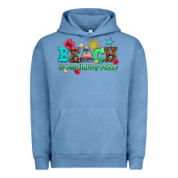 Pigment Pebble Blue beach is my happy place Urban Hoodie - AdoDesignShop