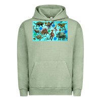 Pigment Oil Green dinosaurs sippy cup Urban Hoodie - Artiststas