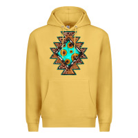 Antique Gold aztec leopard turquoise sunflower Premium Hoodie - JahusDesignShop