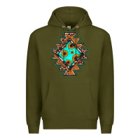 Army Green aztec leopard turquoise sunflower Premium Hoodie - JahusDesignShop