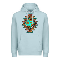 Blue Mist aztec leopard turquoise sunflower Premium Hoodie - JahusDesignShop