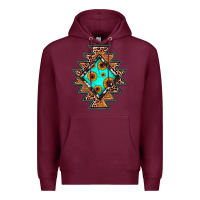 Burgundy aztec leopard turquoise sunflower Premium Hoodie - JahusDesignShop