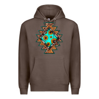 Coffee aztec leopard turquoise sunflower Premium Hoodie - JahusDesignShop