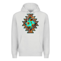 Dove Grey aztec leopard turquoise sunflower Premium Hoodie - JahusDesignShop