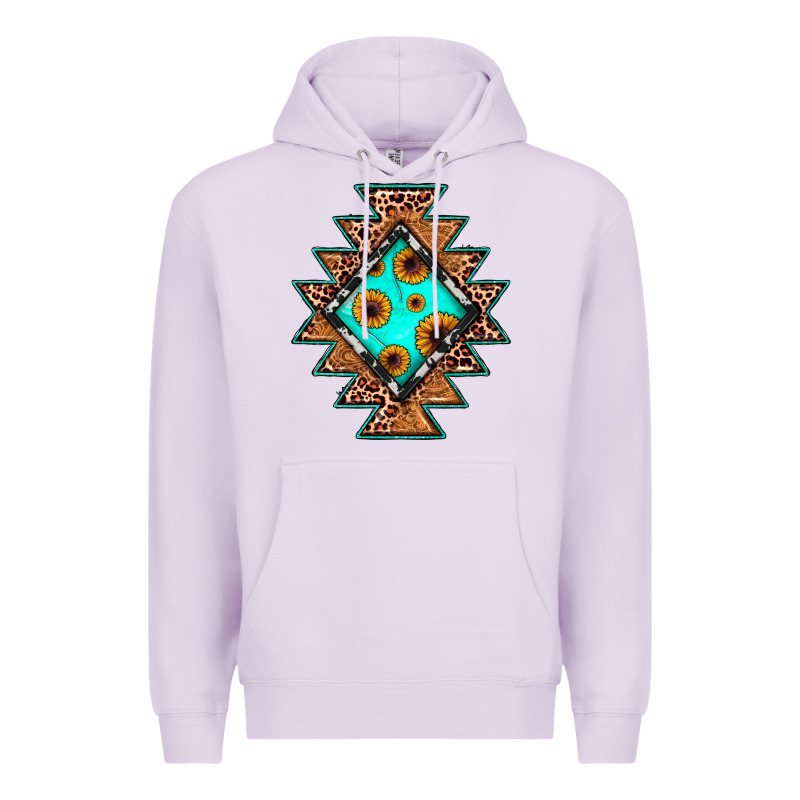 Aztec Leopard Turquoise Sunflower Premium Hoodie by JahusDesignShop | Teevron