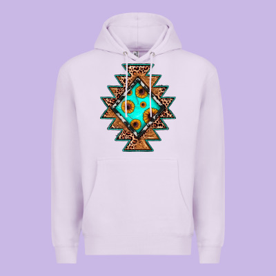 Aztec Leopard Turquoise Sunflower Premium Hoodie Designed By Jahusdesignshop