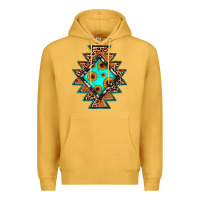 Mustard aztec leopard turquoise sunflower Premium Hoodie - JahusDesignShop