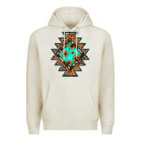 Oatmeal Heather aztec leopard turquoise sunflower Premium Hoodie - JahusDesignShop