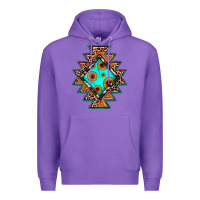 Purple aztec leopard turquoise sunflower Premium Hoodie - JahusDesignShop
