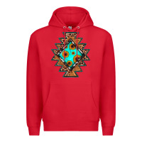 Red aztec leopard turquoise sunflower Premium Hoodie - JahusDesignShop