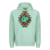 Seafoam aztec leopard turquoise sunflower Premium Hoodie - JahusDesignShop