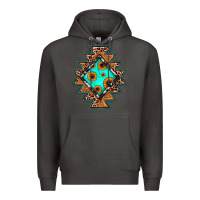 Smoke aztec leopard turquoise sunflower Premium Hoodie - JahusDesignShop
