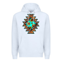 White aztec leopard turquoise sunflower Premium Hoodie - JahusDesignShop