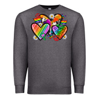Charcoal Heather pride hearts Premium Sweatshirt - texasbilliewilder
