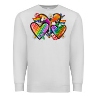 Dove Grey pride hearts Premium Sweatshirt - texasbilliewilder