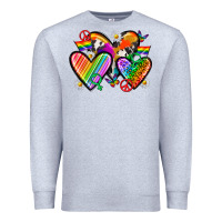Heather Grey pride hearts Premium Sweatshirt - texasbilliewilder