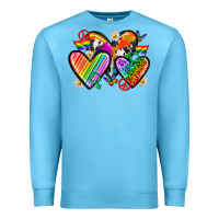Ocean Blue pride hearts Premium Sweatshirt - texasbilliewilder