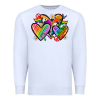 White pride hearts Premium Sweatshirt - texasbilliewilder