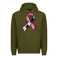 Army Green breast cancer sport ribbons Premium Hoodie - AdoDesignShop