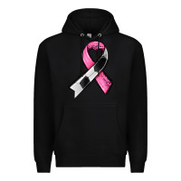 Black breast cancer sport ribbons Premium Hoodie - AdoDesignShop