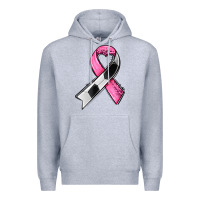 Heather Grey breast cancer sport ribbons Premium Hoodie - AdoDesignShop