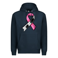 Navy breast cancer sport ribbons Premium Hoodie - AdoDesignShop
