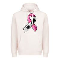 Pale Pink breast cancer sport ribbons Premium Hoodie - AdoDesignShop