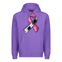 Purple breast cancer sport ribbons Premium Hoodie - AdoDesignShop