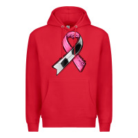 Red breast cancer sport ribbons Premium Hoodie - AdoDesignShop