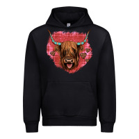 Black highland cow valentines Urban Hoodie - JahusDesignShop