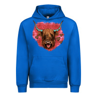 Cobalt highland cow valentines Urban Hoodie - JahusDesignShop